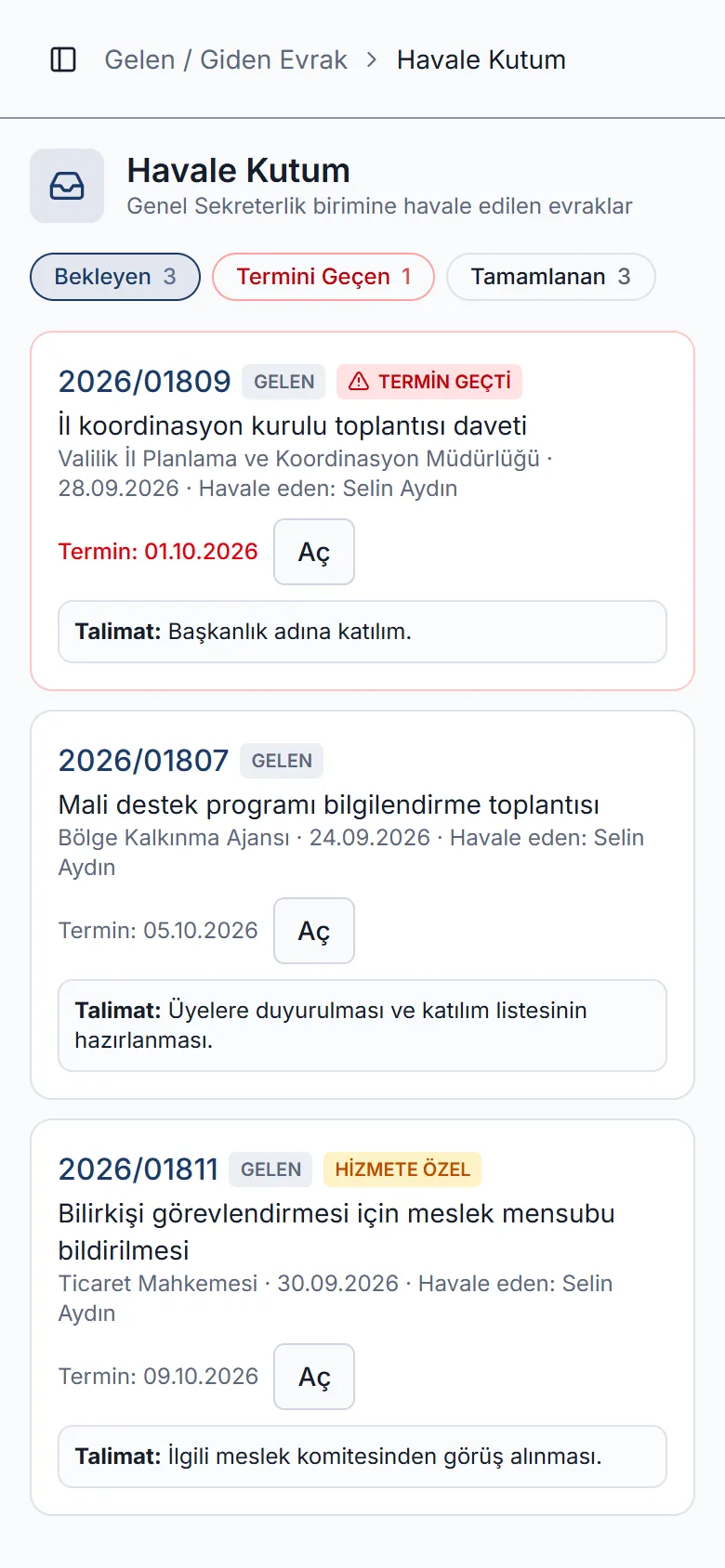 KozData — Havale kutusu (telefon)